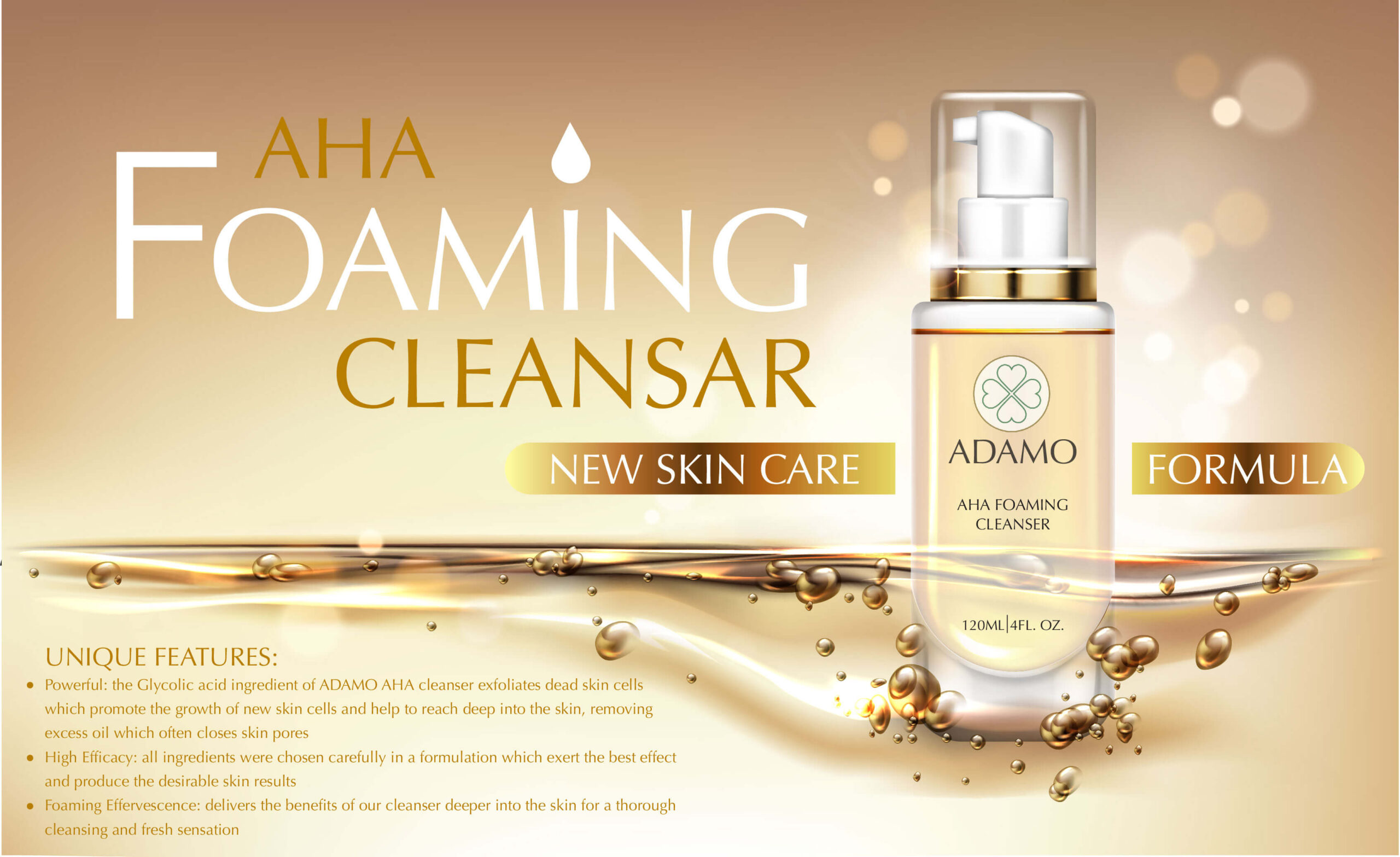 Adamo AHA Foaming Cleanser