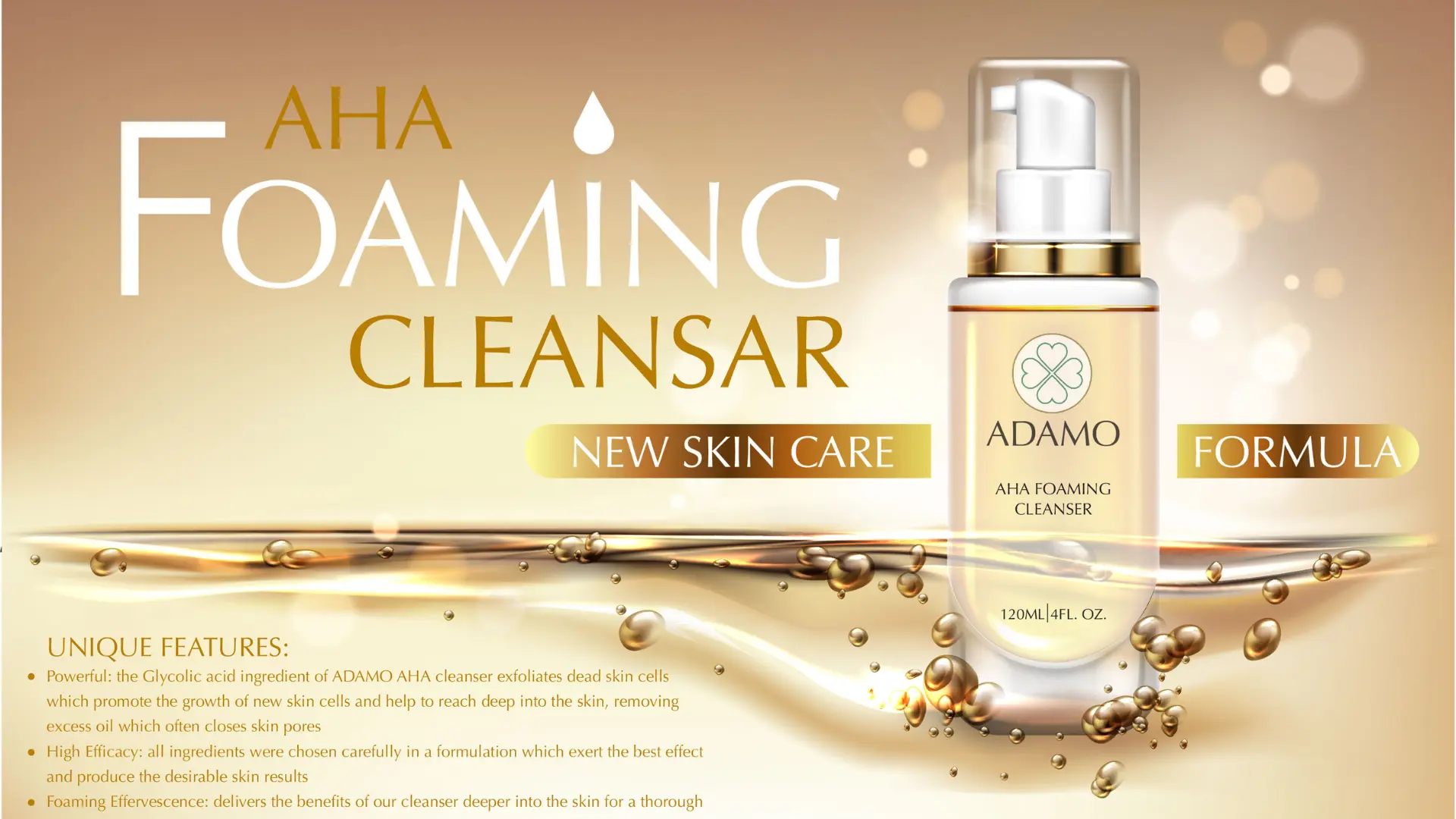 Adamo AHA Foaming Cleanser